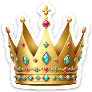 golden royal crown with jewels sticker