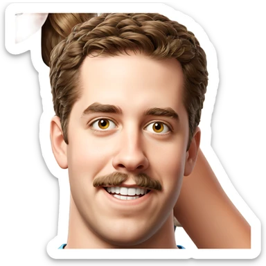 portrait of a brown haired boy sticker