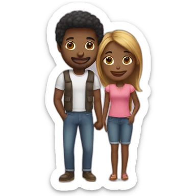 Black couple in love sticker