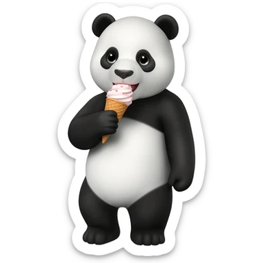 Panda eating ice cream sticker