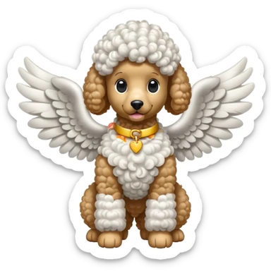 Perro poodle con alas sticker