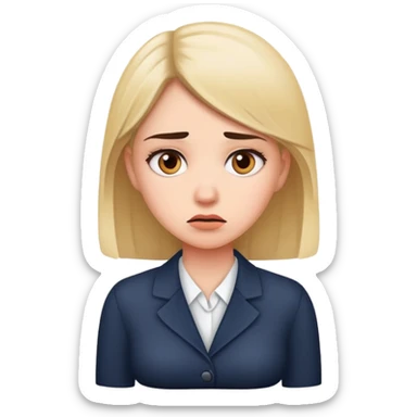 A beautiful girl - a manager is worried about an unfulfilled task. sticker