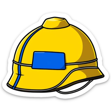 Modern Ukrainian military kevlar helmet with national blue and yellow markings sticker