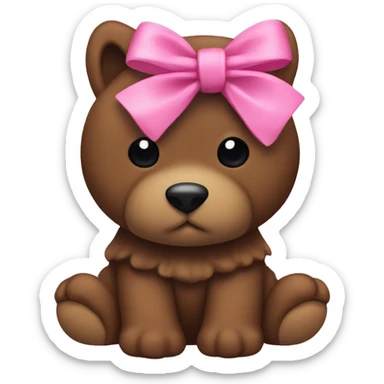 brown ugs with pink bow sticker