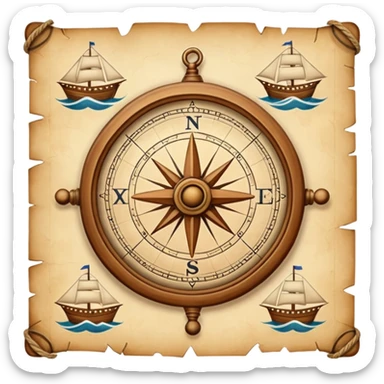 sea navigation chart. sticker