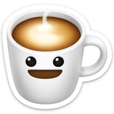 Coffe with milk in mug sticker