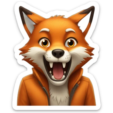 fox scared sticker