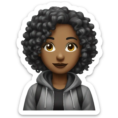Curly gangsta girl sticker