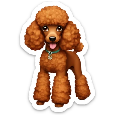 Burnt Sienna colored poodle  sticker
