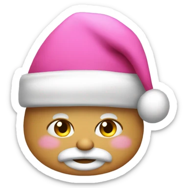 Pink Santa Claus hat  sticker