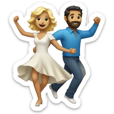 Puerto rican beard short hair with blonde girl dancing sticker