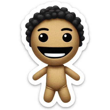 voodoo doll smiling wide sticker