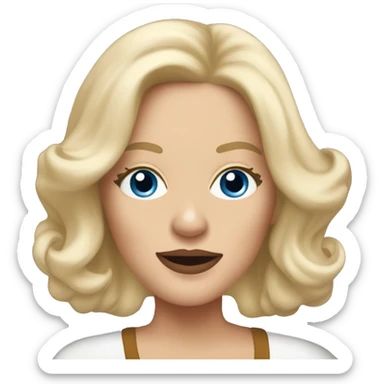 Blonde woman that looks like Sharon stone walking with King Charles spaniel  sticker