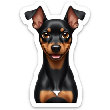 Pinscher black brown smiling sticker