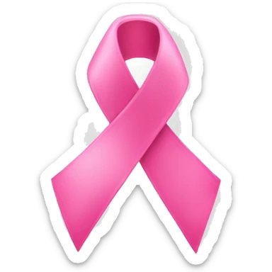 a single big pink ribbon breast cancer in the center sticker