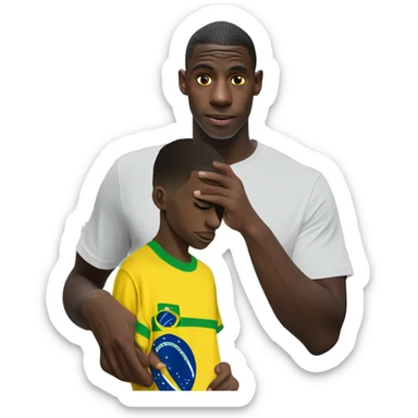Vinicius with brasil t-shirt sad sticker