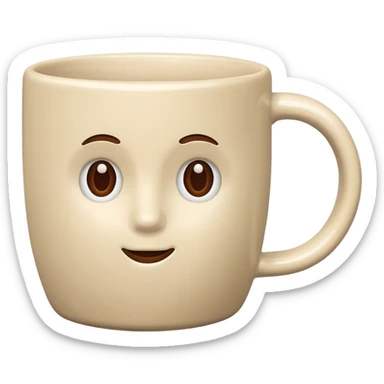 classic light beige coffee mug, no face, no decoration sticker