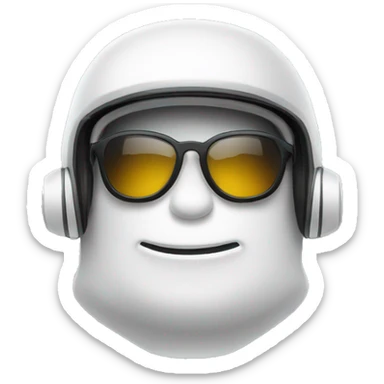 Bonhomme avec un casque et des lunettes swag et un sourire en coin sticker