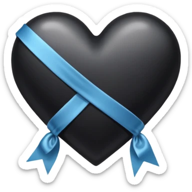 Emoji cuore nero con fiocco sticker