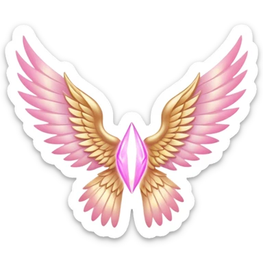 Pink gold wing spirituality sticker