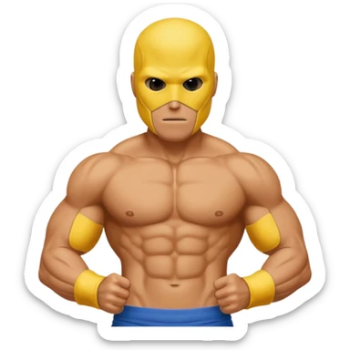 6 pack abs yellow guy no face sticker