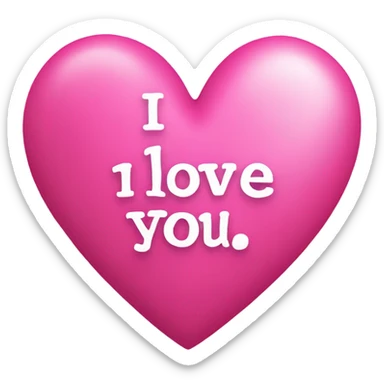 Pink heart that says I love you  sticker