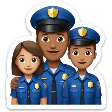 A proud dad who is proud of his children and is a police officer one of the kids is a 11 year old girl and a 9 year old boy sticker