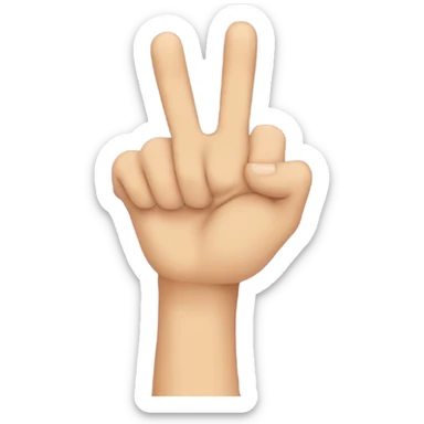 hand holding up two fingers no thumb  sticker