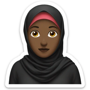 Black hijabi shrugging sticker