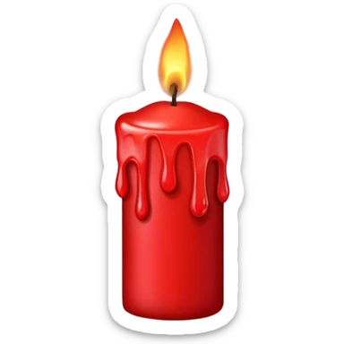 Singular red candle melting  sticker