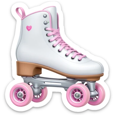 white roller skates with baby pink wheels sticker