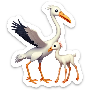 Cegonha trazendo filhote de cavalo  sticker