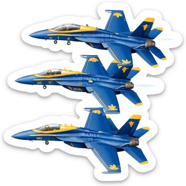 four US Navy Blue Angels f/a-18s performing diamond formation maneuver sticker
