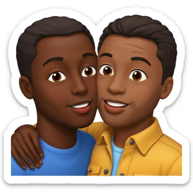 2 black guys kissing sticker