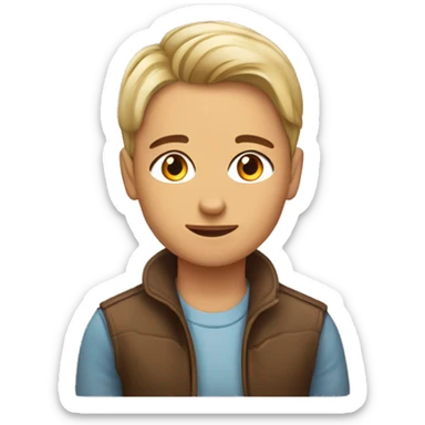 Dziewczyna z brazowymi wlosami i zielonymi oczami sticker