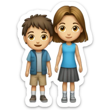 Un niño bajo y una niña alta sticker