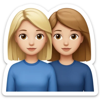 Blonde girl & brown hair friends  sticker