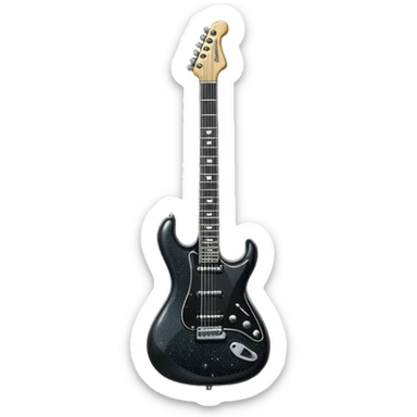 a veryyyyyy very sparkly all black electric guitar sticker