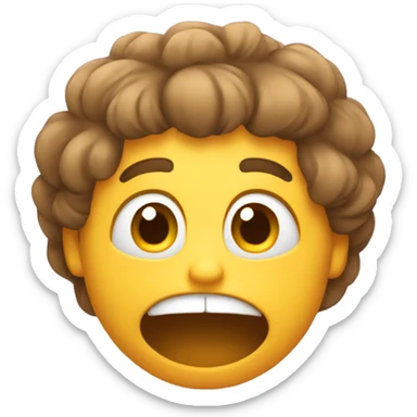 happy character frustrated with their hair sticker