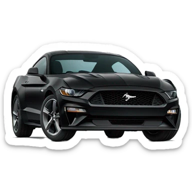 An emoji of a sleek, black, modern Ford Mustang, showcasing its sporty design and powerful presence sticker
