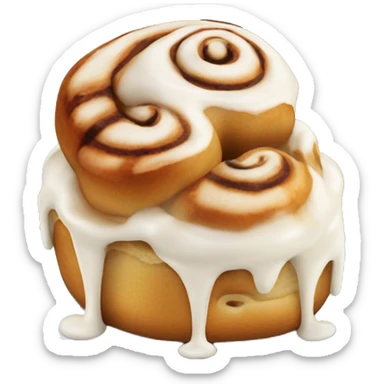 cinnamon roll with frosting on top melting sticker