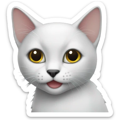 black cat that say hi sticker