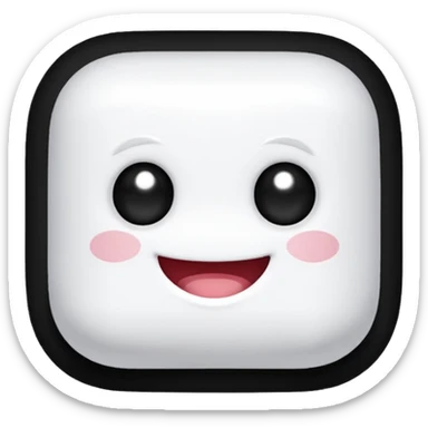 Créer un emoji en forme de marshmalow avec un sourire et des crois a la place des yeux sticker