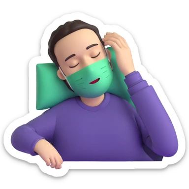 white man enjoying a spa day facial, relaxing sticker