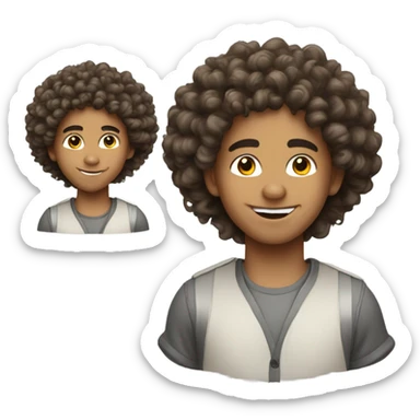 Lightskin curly boy saying hey sticker