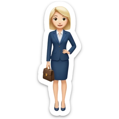 Female business woman standing full body sticker