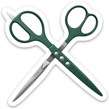 gardening scissors dark green  sticker