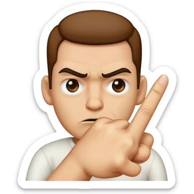 mean mug and middle finger sticker