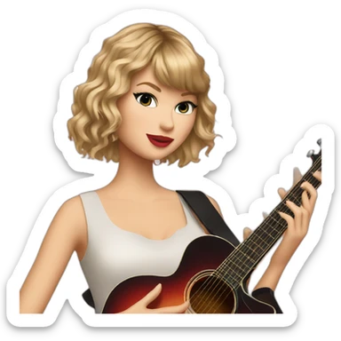 Taylor Swift with guitar sticker