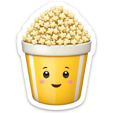 Popcorn in a striped cup with a TV sticker